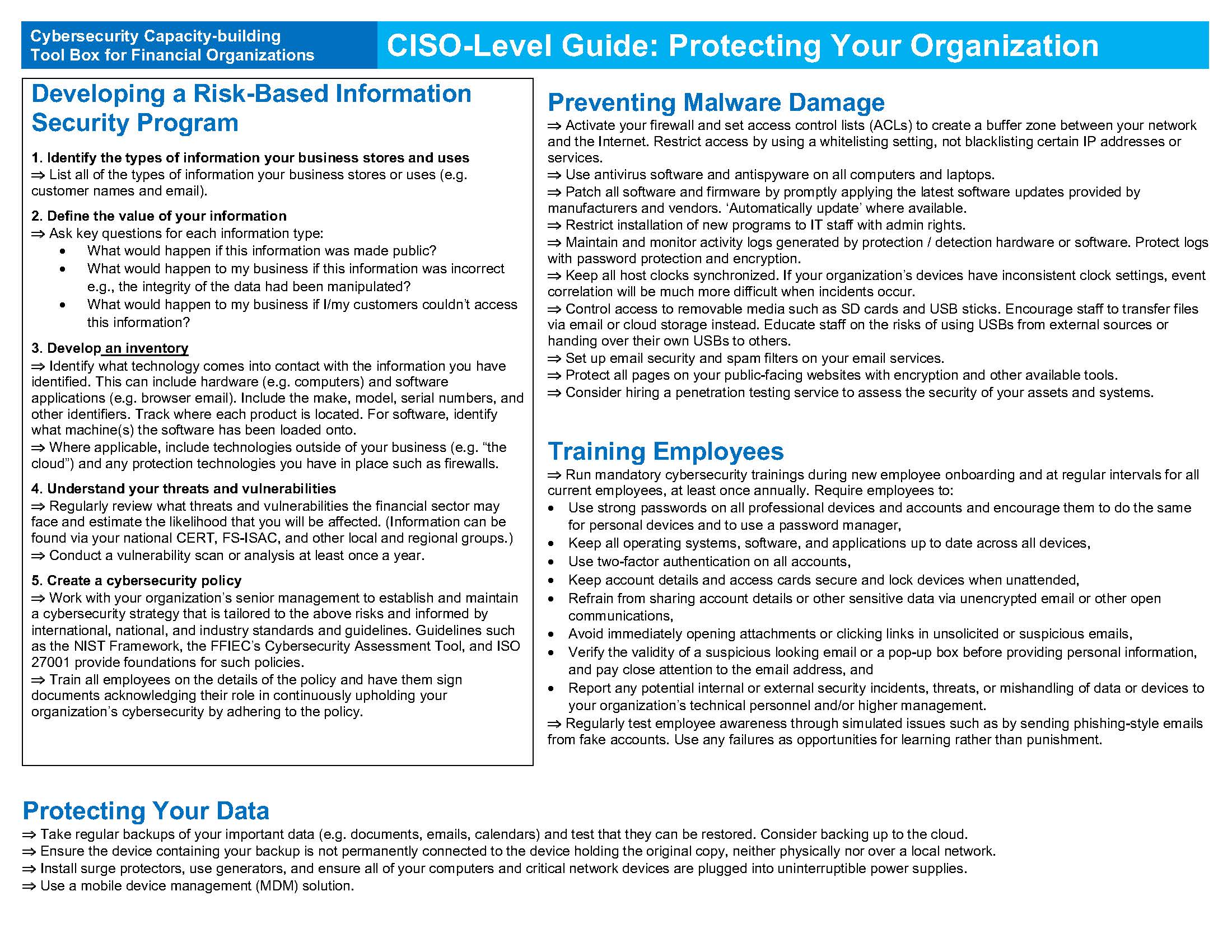 image of the CISO-Level Guide for protecting the organization